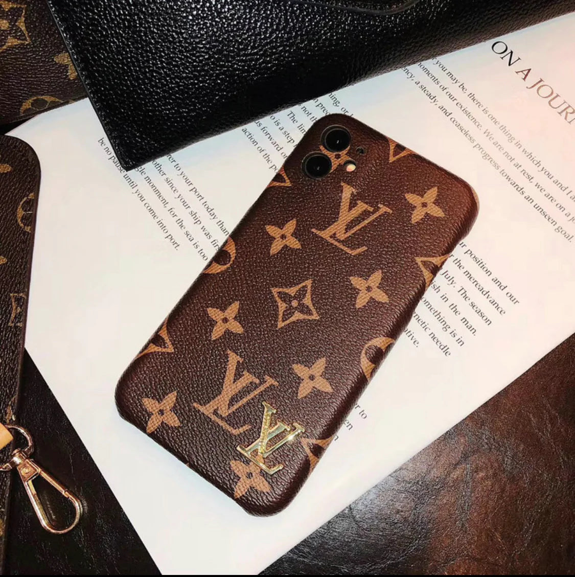 LV leather iPhone Cases - EliteCaseHub